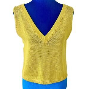 Vintage St John by Marie Gray Y2K Yellow Knit Crop Top